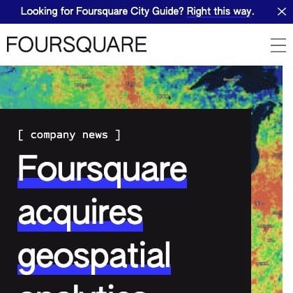 Screenshot of https://foursquare.com/